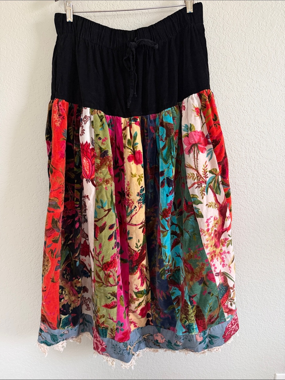 A RARE BIRD Velvet Patchwork Handmade Convertible Skirt/Dress. Size OS - Picture 6 of 13